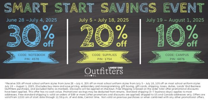 Lands" End School Uniform Savings Event